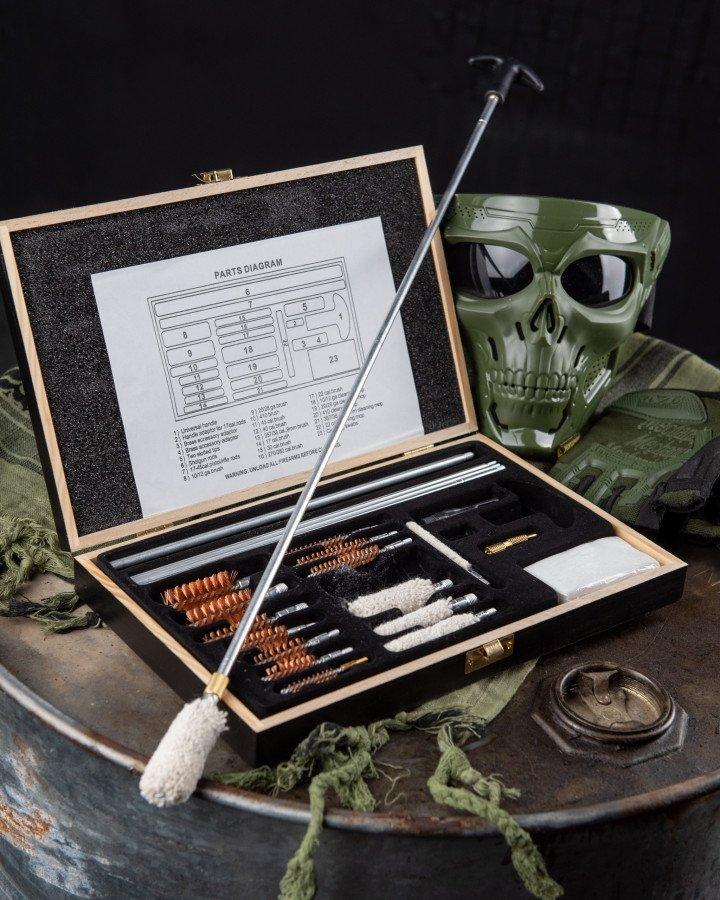 Універсальний набір для чищення зброї MFH у дерев'яному кейсі ВТ7650 ТМ, фото 1