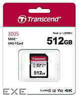 Карта памяти TRANSCEND SDXC 300S 512GB UHS-I U3 V30 Class 10 (TS512GSDC300S)