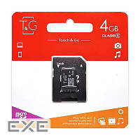 Карта памяти T&G 4 GB microSDHC Class 4 + SD-adapter (TG-4GBSDCL4-01)