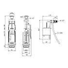 Комплект для бачка унітаза Kroner KRP — KIT7754 з подвійною кнопкою, бічний підвід 1/2", фото 2