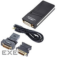 Конвертер USB 2.0 to HDMI/ VGA/ DVI, Black, Box (14925) (14925 Black)