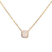 Минималистичное золотое колье ожерелье цепочка с подвеской кулоном квадрат покрытый фианитами 40-45 см
