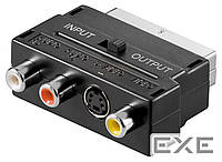 Переходник Goobay аудио-видео SCART-RCAx3 M/F,+SVideo4p AV Nick In/OutSwitch (75.03.3574-1)