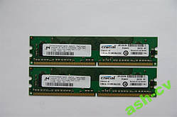 Оперативна пам'ять, Crucial, DDR2, CT6464AA667, 2x512Mb, 1Gb