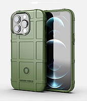Протиударний чохол бампер Shield для iPhone 15 Pro зелений гумовий