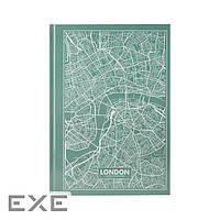 Книга записная Axent Maps London А4 в твердой обложке 96 листов в клетку Бирюзова (8422-516-A)