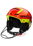 Шлем горнолыжный с металлической защитой подбородка Briko Slalom (54 cм) Orange F Yellow FL