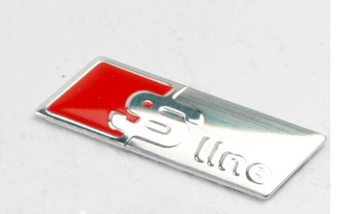 3D эмблема S-LINE мини - красный - серебро матовое