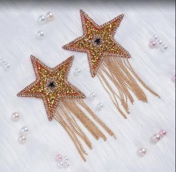 Постіс-зірки з бахромою JSY Nipple Sticker RT236112 Gold, стикери