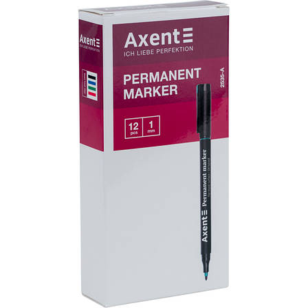 Маркер перманентний Axent Permanent, 1 мм, круглий чорний, фото 3