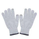 Чоловічі світло-сірі зимові рукавички двошарові, фото 2