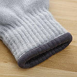 Чоловічі світло-сірі зимові рукавички двошарові, фото 3