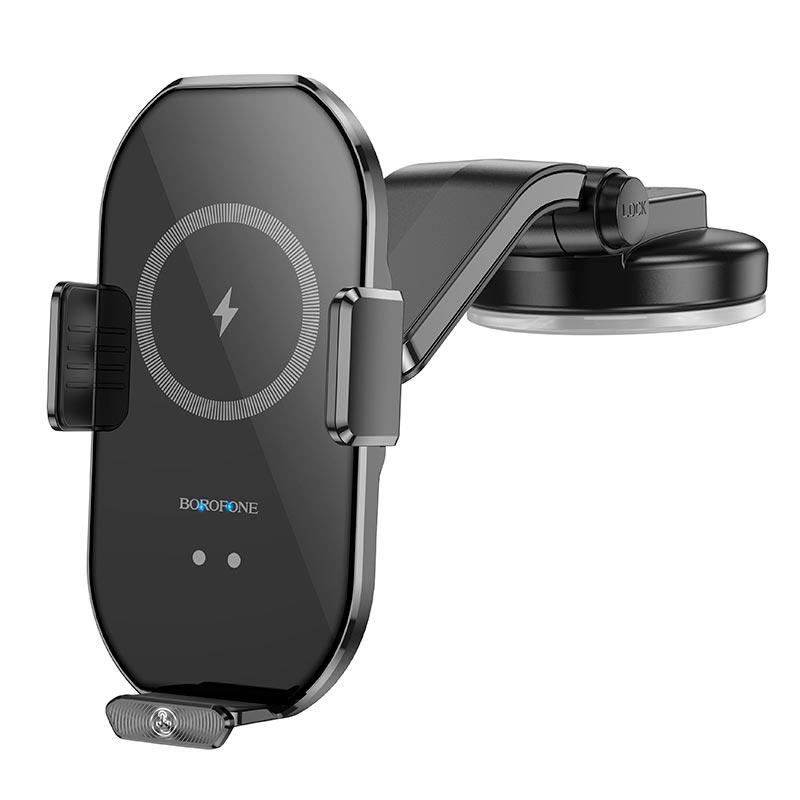 Тримач Borofone Rusher infrared wireless fast charging Car holder BH206 (center console) |15W, 4.5-7W| чорний