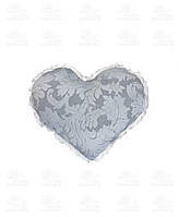 Прованс Подушка декоративная Сияние Серое серебро Сердце с кружевом 40х40см 4823093436473