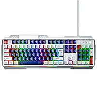 Клавиатура INPHIC K9 MECHA проводная полноразмерная с регулируемой RGB подсветкой, бесшумная, сине-белый
