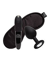 Набір секс іграшок (анальна пробка, віброкуля, маска) Fifty Shades of Grey, фото 2