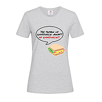 Светло-серая женская футболка Сендвич Росса (13-9-11-світло-сірий меланж)