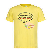 Желтая мужская/унисекс футболка Сендвич Росса (13-9-11-жовтий)