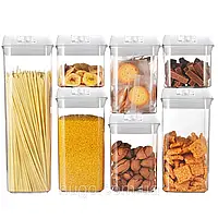 Набір контейнерів для зберігання їжі, сипучих і круп FOOD Storage Container Set 7 ємностей із герметичними кришками