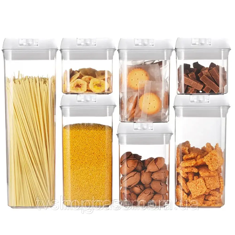 Набір контейнерів для зберігання їжі, сипучих і круп FOOD Storage Container Set ∙ 7 ємностей із герметичними кришками