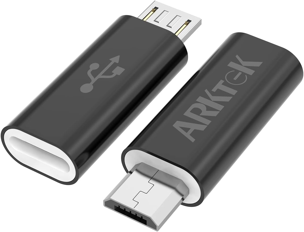 Адаптер ARKTeK Micro USB - USB C [2 шт.], USB-тато - Micro USB-гніздо підтримує заряджання та синхронізацію, фото 1
