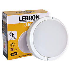 Світлодіодний світильник Lebron ЖКГ L-WLR-S 8W 4100K IP65 круг з датчиком руху 15-37-30
