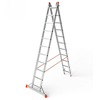 Драбина-стрем'янка алюмінієва на 2 секції по 11 сходинок