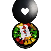 Подарунковий бокс з цукерками для закоханих до Дня Валентина №204, 950 г цукерок (21х21х9 см)