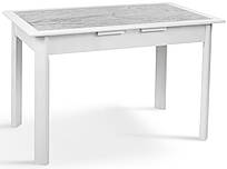 Сучасний стіл для маленької кухні Розкладний столовий Делі білий з керамічною стільницею Мікс Меблі