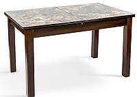 Стол обеденный раскладной орех темный с керамической плиткой Керамик для кухни, гостиной, столовой Микс Мебель