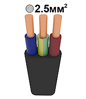 Кабель провод ВВГпнгд 3х2,5 (Винил-Винил-Голий плоский негорючий недымний) ГАЛ-КАТ [ГК000020789]