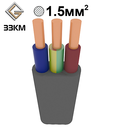 Кабель  ВВГ-П 3Х2,5 Сірий ЗЗЦМ [705988], фото 2