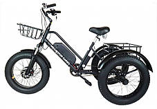Триколісний електровелосипед VELOMOTOR CARGO 36-48V 500 W з кошиком (Чорний), фото 3
