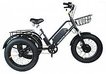 Триколісний електровелосипед VELOMOTOR CARGO 36-48V 500 W з кошиком (Чорний), фото 5