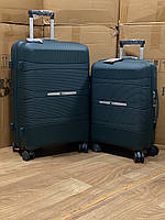 Набор полипропиленовых чемоданов FLY 2/1.(Темна Зелёный ) (OR)