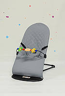 Шезлонг-гойдалка BABY Balance Soft дитяче крісло Сірий