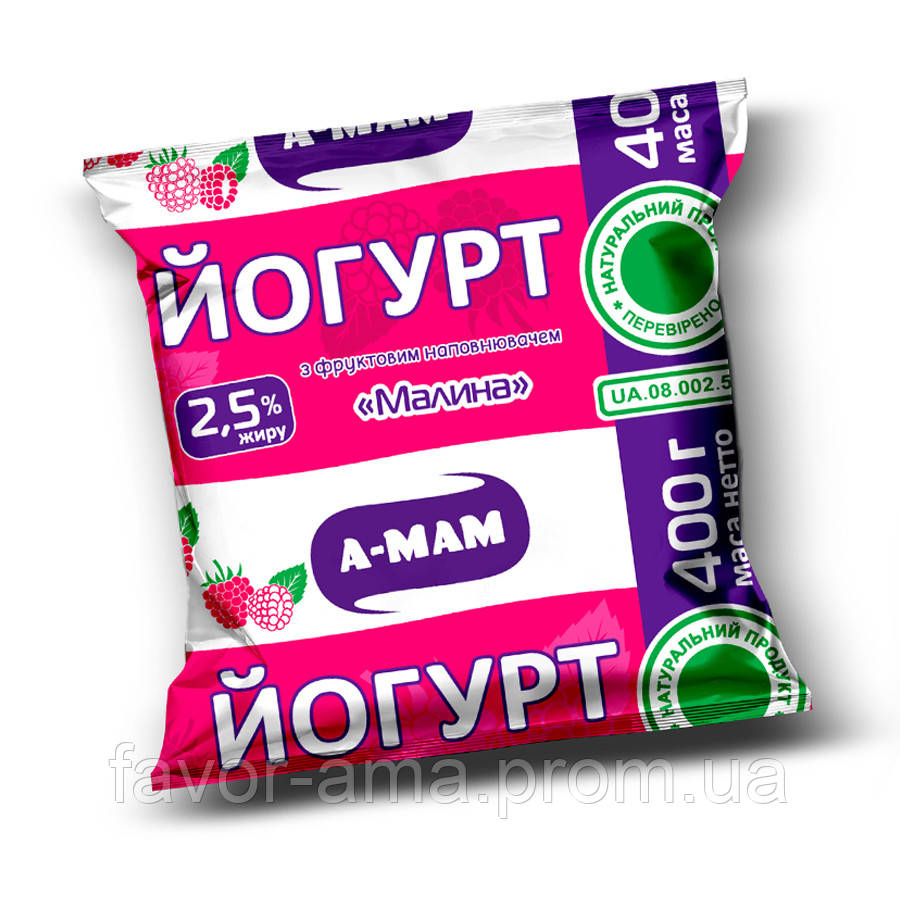 Йогурт питний АМА малина 2,5% (400 г)