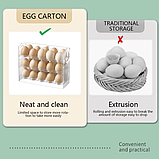 Контейнер для зберігання яєць 3 яруси 26*10*20 см на 30 яєць органайзер для яєць у холодильник, фото 7