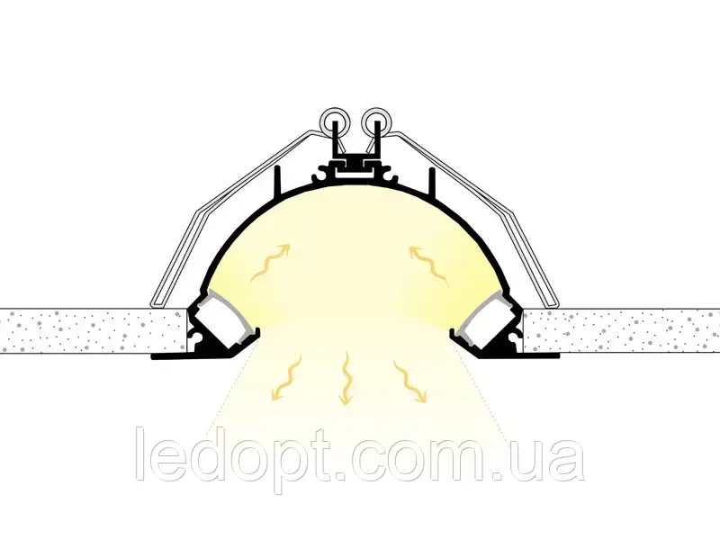 Алюмінієвий профіль під гіпсокартон та штукатурку прямий, фото 1