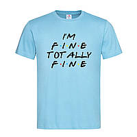 Голубая мужская/унисекс футболка С Друзей I'm fine (13-9-23-блакитний)