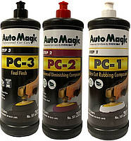 Комплект полировальных паст Auto Magic PC-1 + PC-2 + PC-3, (3 шага)