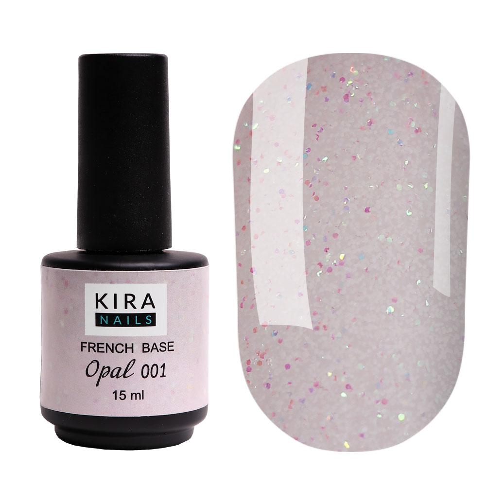Kira Nails French Base Opal 001, 15 мл