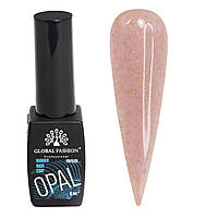 Каучукова камуфлююча база для гель лаку Global Fashion Opal з поталлю № 04, 8 мл