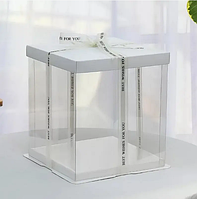 Коробка прозора для торта 30х30х34 см (без стрічки)