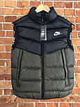Чоловіча жилетка Nike (безрукавка) спортивний жилет стьобаний Туреччина чорний. Живе фото, фото 5