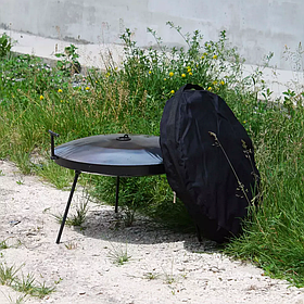 Сковорода з диска борони зі знімними ніжками 60 см із Кришкою з Чохолом Чорний + Лопатка в Подарунок