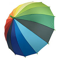 Детский полуавтоматический зонт-трость "Радуга" от THEBEST, подойдет для школьников, зеленая ручка, топ