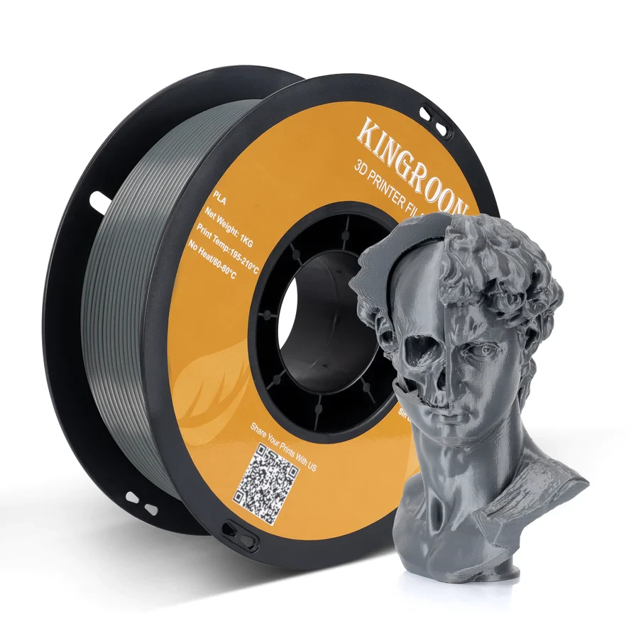 Пластик філамент для 3Д-друку KINGROON PLA Gray, 1.75мм, 1кг, Сірий