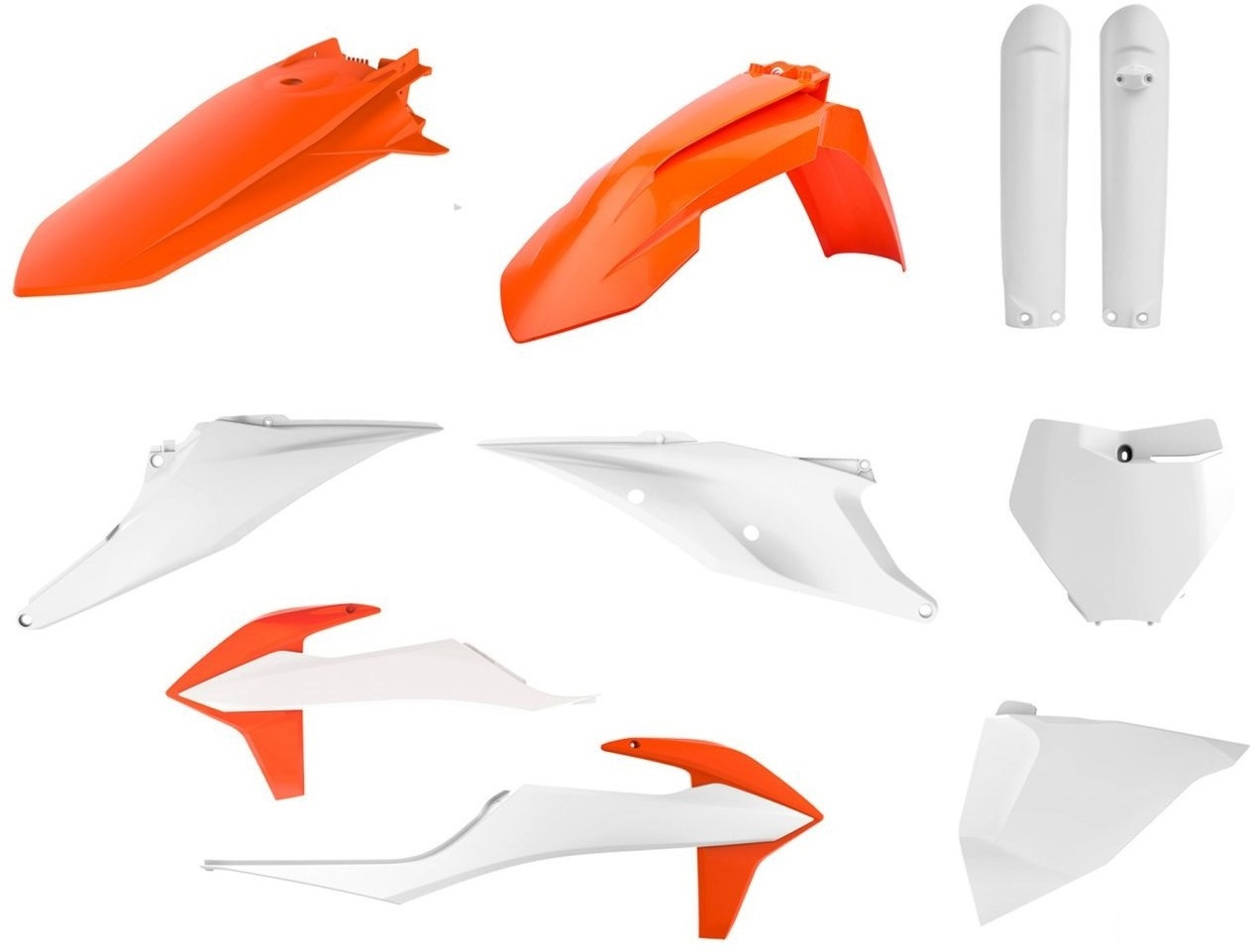 Мотопластик Polisport MX kit - KTM (19-) помаранчевий/білий, KTM