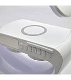 Настільна лампа-нічник Led Wireless Charging Speaker Google G11 (8527) 15W бездротова з колонкою, радіо, будильником та, фото 9